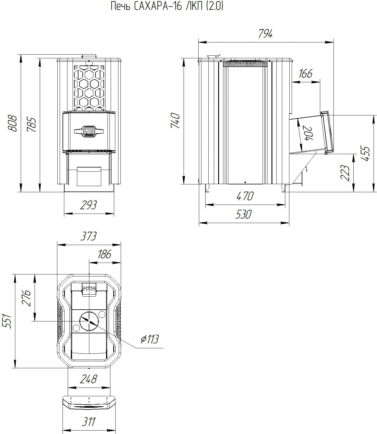 Печь для бани Сахара-16 ЛКП (2.0) - Теплодар